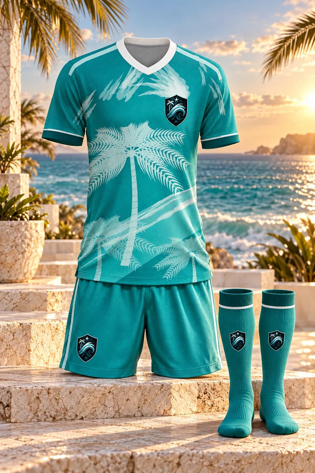 Riviera SC jersey, shorts and game socks in the club's world.